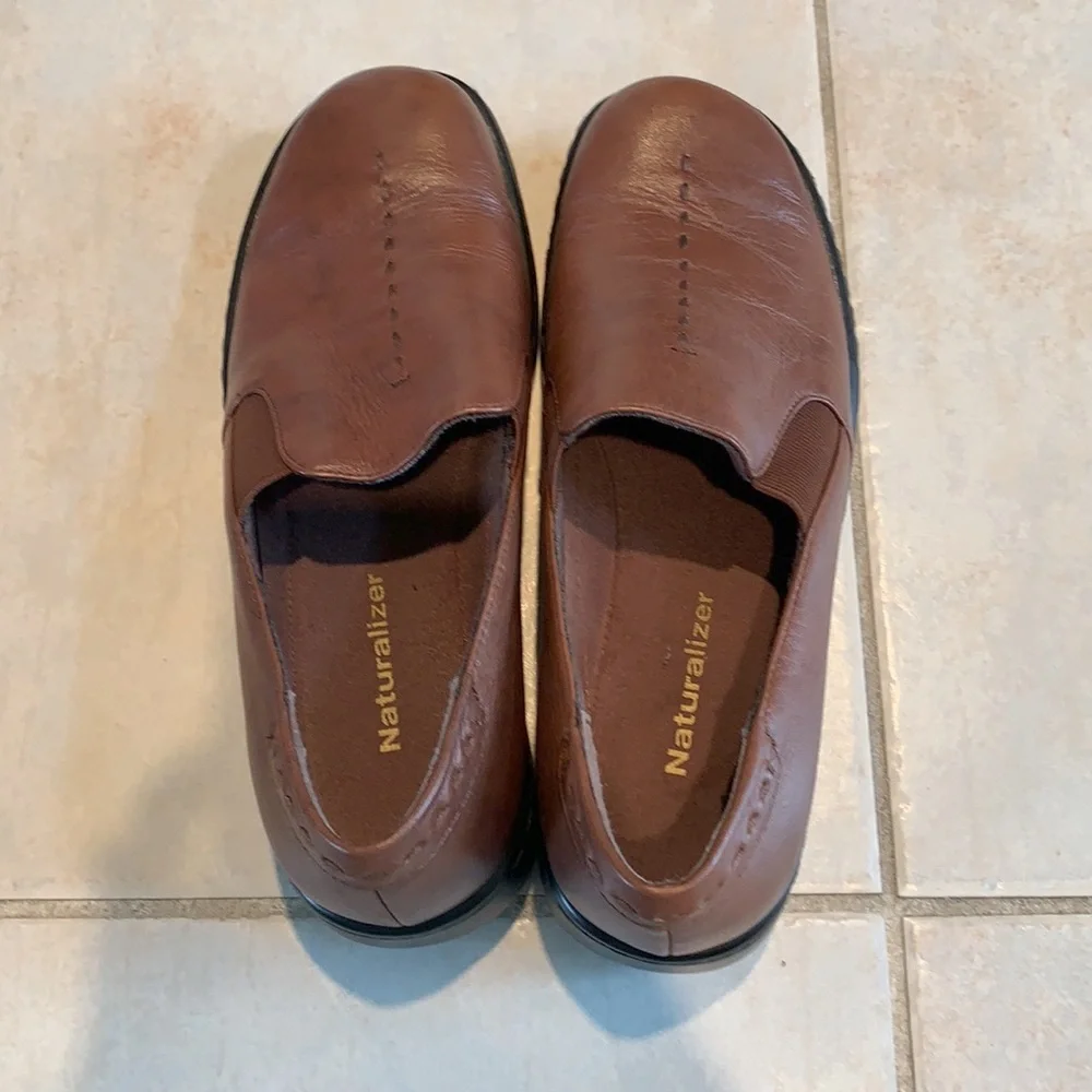 Naturalizer Brown‎ Leather Slip-On Loafers Comfort Flats Women’s